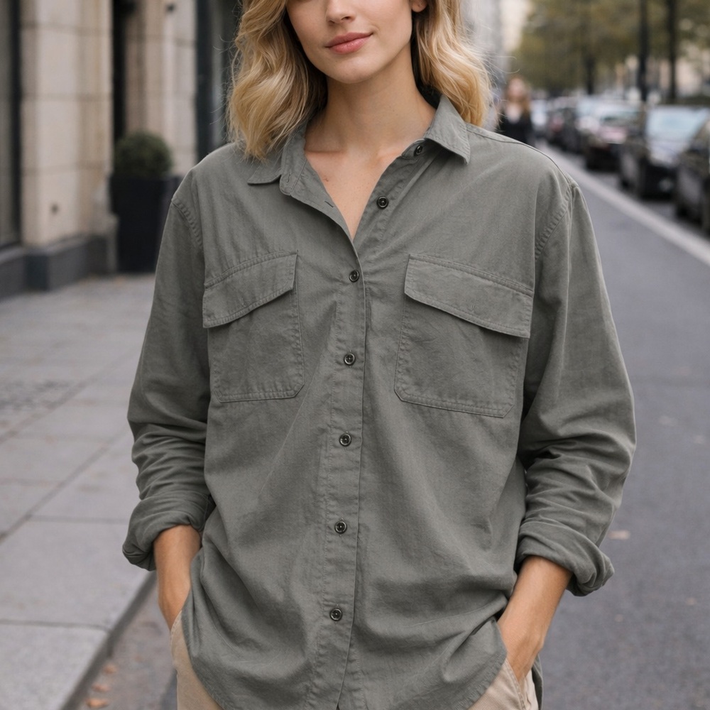 Adolfo Dominguez Olive/ Gray Shirt